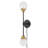 Poppy Large Indoor Two-Light Wall Sconce w/ Clear Seedy Glass Globes