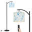 Lampe sur pied à arc avec abat-jour réglable coquillage étoile de mer corail aux tons bleus doux lampe sur pied 3 températures de couleur à haut gradateur avec interrupteur au pied pour la chambre à coucher