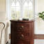 Table d'appoint ronde en bois avec 4 tiroirs
