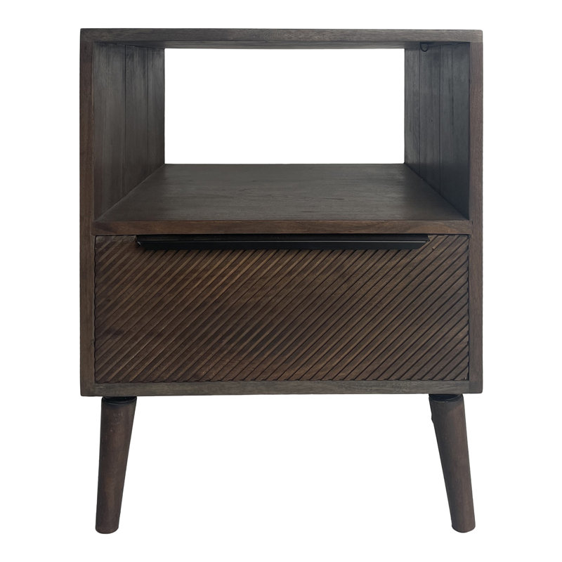 Sable Ridge Wooden Nightstand, Barn Gray, Gray