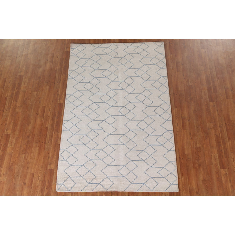 Tapis oriental marocain à motif de treillis 5 x 8