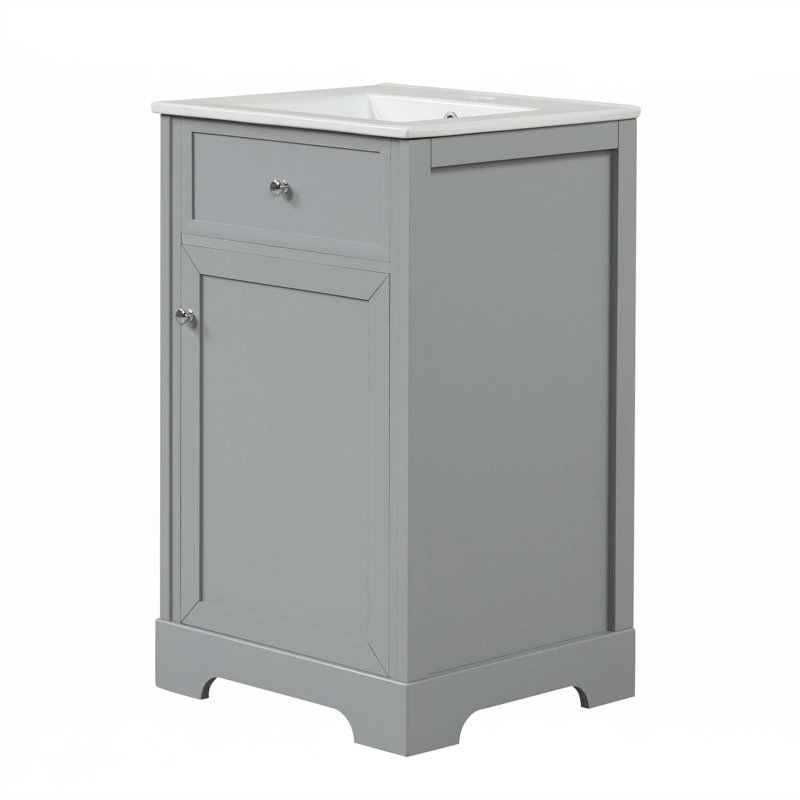 Meuble-lavabo de 20 po avec lavabo, Gris
