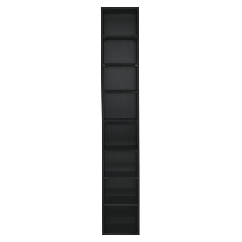 8-Tier Media Tower Rack, Black