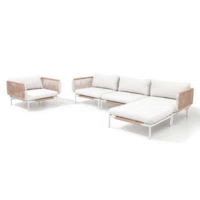  Imir 5 - Person Outdoor Patio Sectional Sofa with Cushions