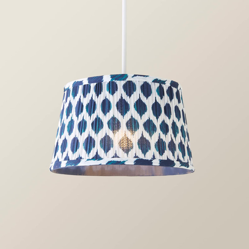 Hetti 15cm H Cotton Empire Lamp Shade ( Slip-On ) in Blue