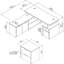 Ensemble de bureau rectangulaire 4 pièces Jamestown-290717795-290717799