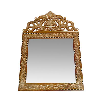 Adi Wooden Bone Inlaid Mirror