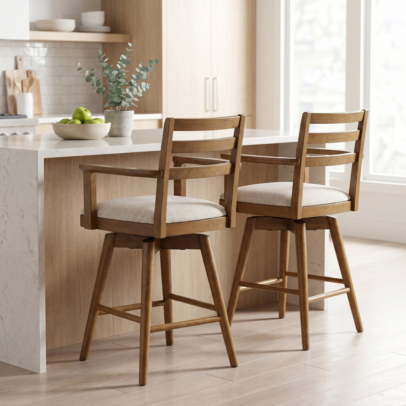 Ensemble de 2 tabourets pivotants Pettit Mid-Century, Does Not Apply