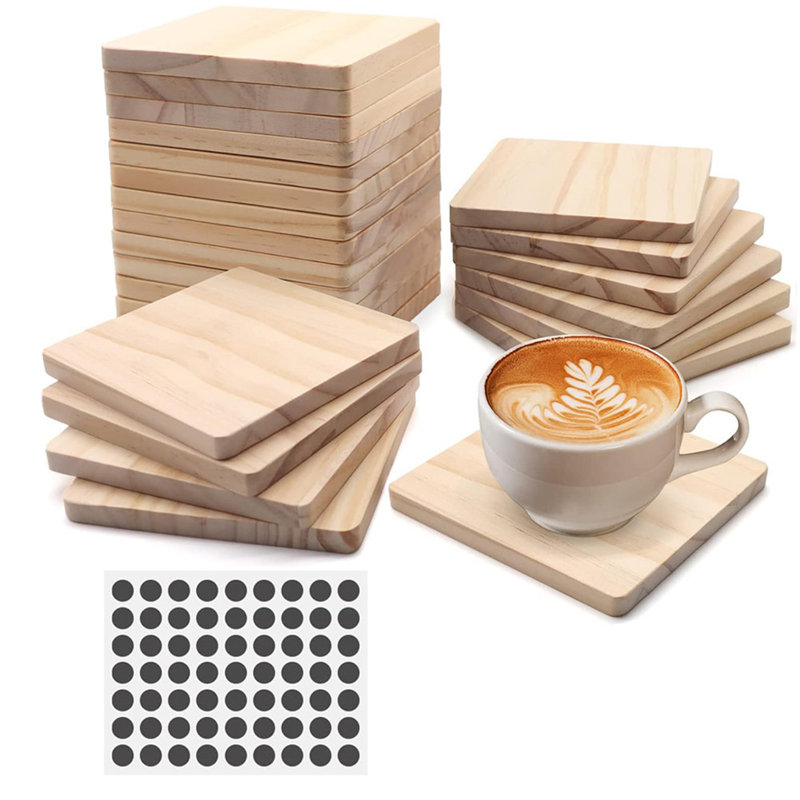 Wood Square Piece Coaster