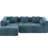 101.2" Living Room Couch, Blue. Modular For Personalized Space. Full Foam Support. Captivating Curved . 3 Square & 2 Bolster Pillows. Back, American Glamour Blue Sectional , 101.2". Deep Seating-202805743-202805742