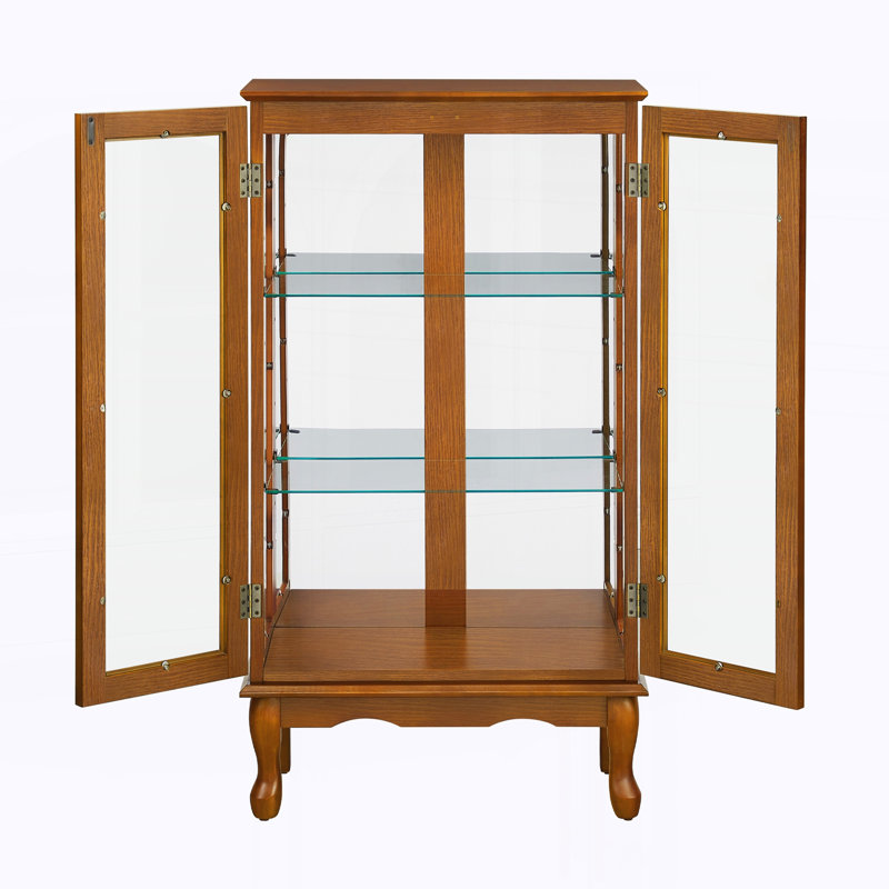 Vitrine Diapaly lumineuse avec tablettes ajustables, Oak