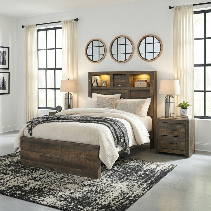 Picket House Furnishings Beckett Twin Bookcase 3PC Bedroom Set, Twin, 3 Pcs: Bed, 2 Nightstands