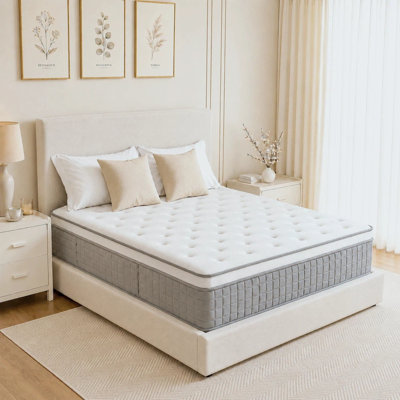 Matelas hybride de 10 po en mousse gélifiée mi-ferme, isolement des mouvements et soulagement de la pression pour un sommeil profond, certifié CertiPUR-US® et OEKO-TEX®