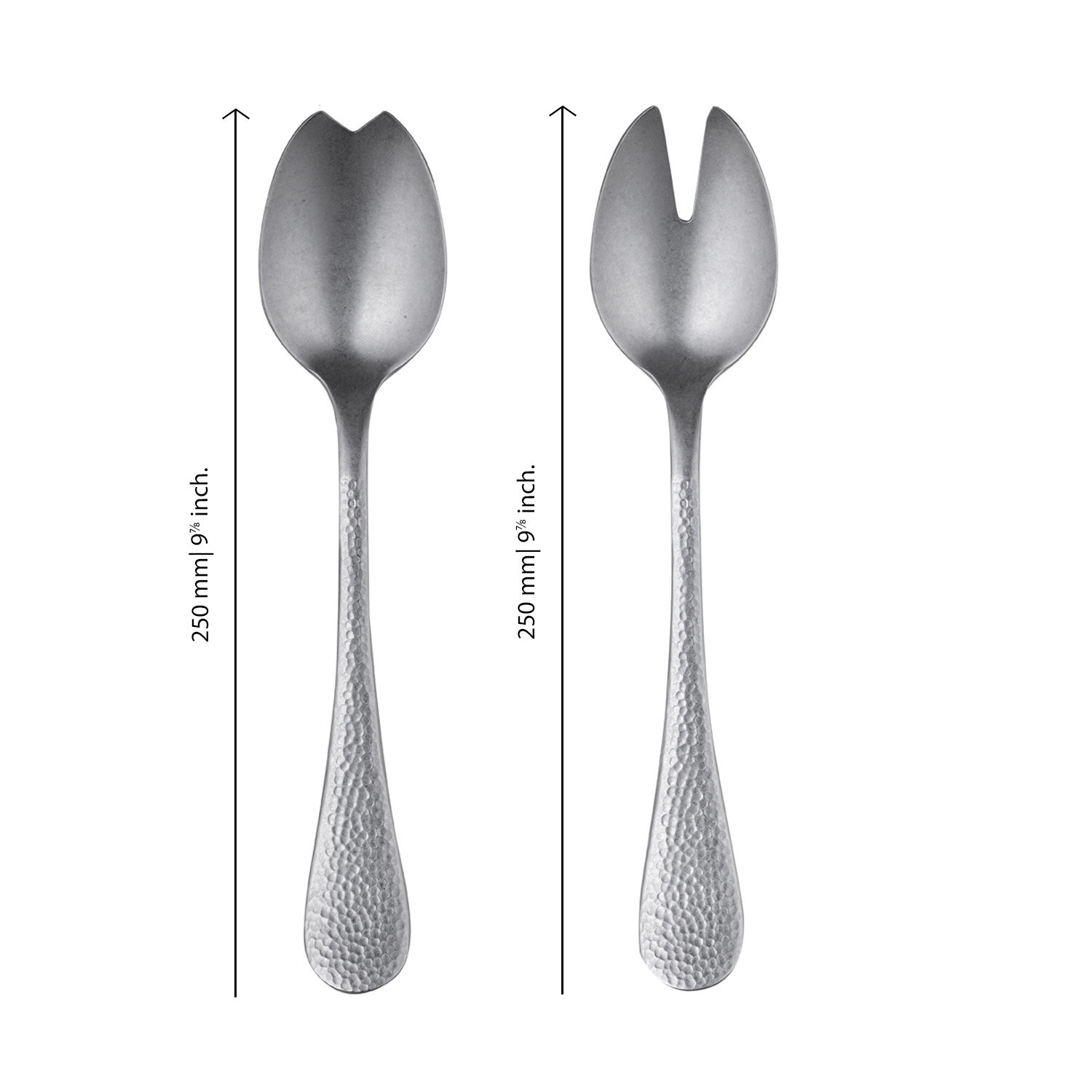 Epoque Stainless Steel Salad Servers, Pewter Silver