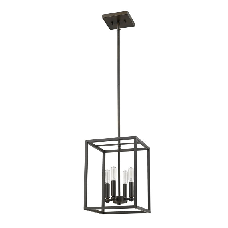 Luminaire suspendu géométrique simple 4 lumières Seadrift, Noir