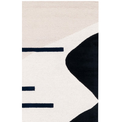 Arabelle Handmade Wool Cream/Black Rug