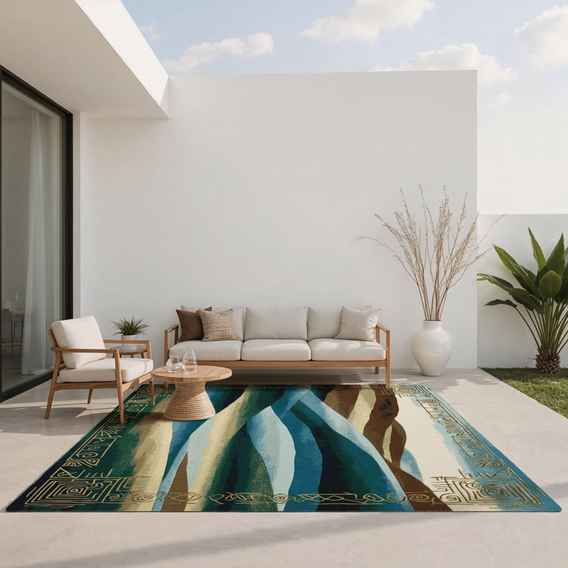 Lunar Shores Indoor And Outdoor Area Rug, Rectangle 5' x 7'