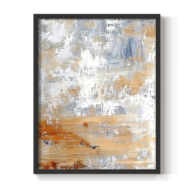 Impression abstraite encadrée CCXCVI - prête à être accrochée - fabriquée aux États-Unis, H 10 po x l 8 po, Noir