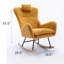 Chaise berçante en tissu pelucheux doux de 35,5 pouces, conception à oreilles confortable avec base en bois massif sécuritaire-257591689