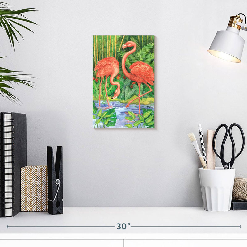 Brampt Bamboo Flamingo, 12" H x 8" W