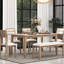 6 Table à manger classique en bois naturel délavé. Table en bois d'hévéa. 4 chaises rembourrées. Fabrication de chaise ergonomique. Formez une organisation traditionnelle. Laver la table, le bois, le contreplaqué.-1353441004-1353440995-1353440994