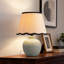Lampe de table 12,9 "en céramique avec abat-jour en rotin réglable, avec ampoule G45-708377808