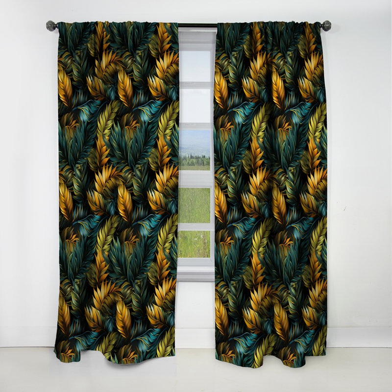 Mirage motif tropical II - Rideau floral - Rideau occultant floral - 1 panneau, L 52 po x L 95 po
