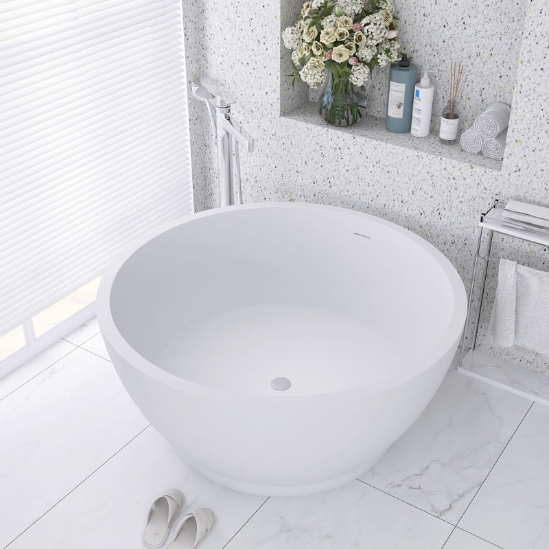 Baignoire de trempage à surface solide - Baignoire autoportante de 52,7 po