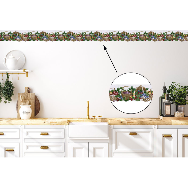 Bordure de papier peint festonné aux fraises et aux cerises Illings