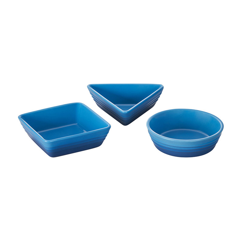 Stoneware Set of 3 Tapas Appetizer Plate, Marseille