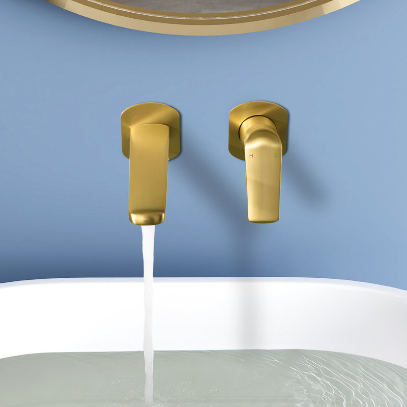 Robinet de salle de bain mural Topcraft, Or brossé