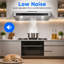 Hotte de 30 po Litrohub, hotte de cuisine sous armoire, 750 pi³ / min, double moteur, acier inoxydable, commande tactile, contrôle des mouvements, conduit, sans conduit, lumières DEL.