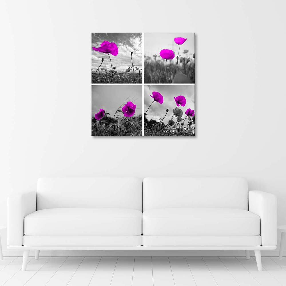 Leinwandbild Poppies Purple Set