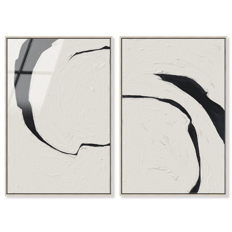 Positive Spaces Set Set by Oliver Gal, 25" H x 17" W, Silver Floater Frame