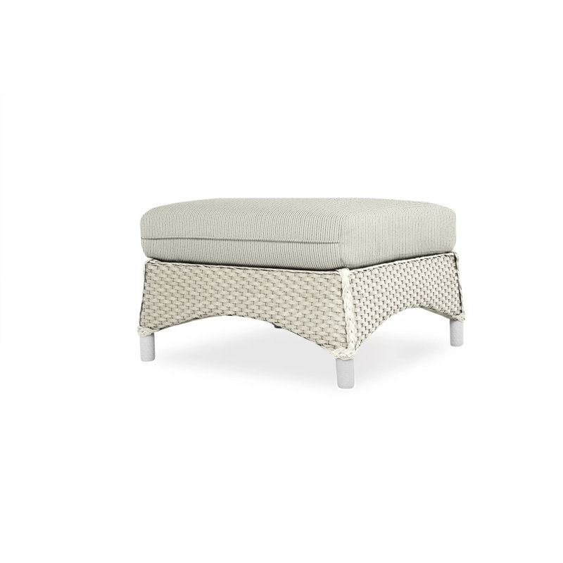 Mandalay Outdoor Ottoman, Rumba Straw, Linen