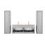 Nekishia 48'' Wall-Mounted Double Bathroom Vanity with Acrylic Sinks and 2 Side Cabinets – Fluted Front, Soft-Close Drawers-841050930