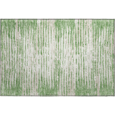 Premium Machine Washable Prisco Green Rug