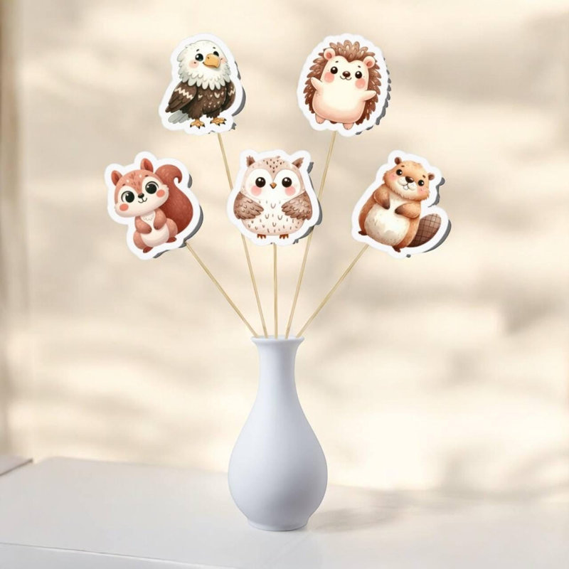Woodland Animal Centerpieces - 5 Pcs