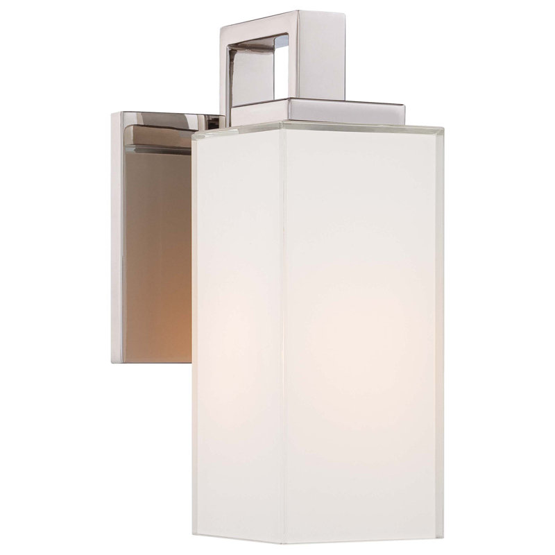 Steel Armed Sconce, Polished Nickel