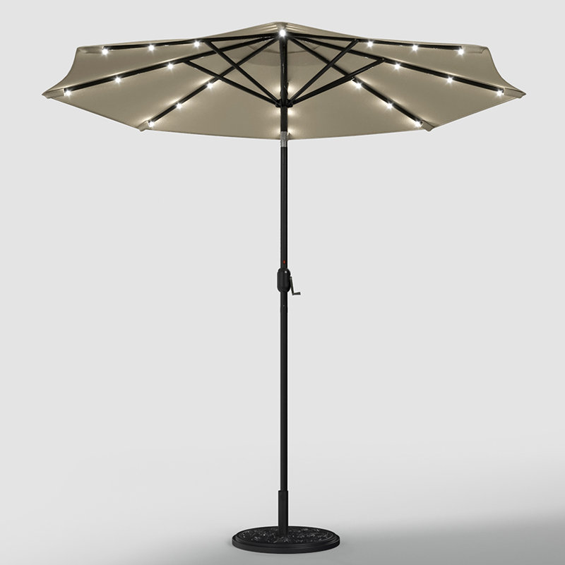 Olympia 3m Traditional Parasol with LED Light(single umbrella without base), Beige