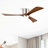 52" Flush Mount Solid Wood Blades Ceiling Fan With Lights Remote Control,Quiet Dc Motor, 6 Speed ,Reversible Ceiling Fan For Patio Living Room, Bedroom, Office,Indoor.-421552551-421552549