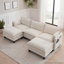 Causeuse moderne en chenille avec ports USB et poches latérales-129593119-129593124
