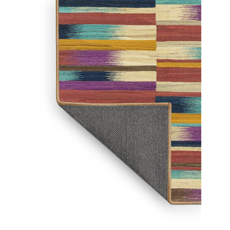 Tapis multicolore à motif abstrait Milanii, Rectangle 4 pi x 6 pi