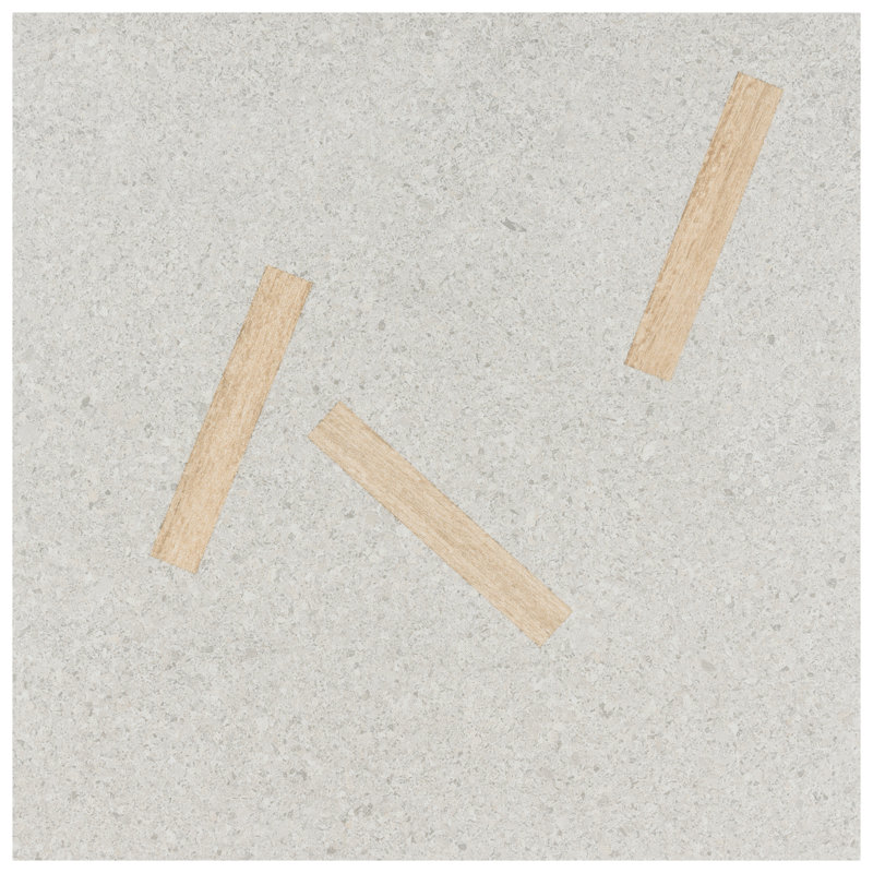 Komi Maolan 8" x 8" Straight Edge Porcelain Patterned Wall & Floor Tile, Beige