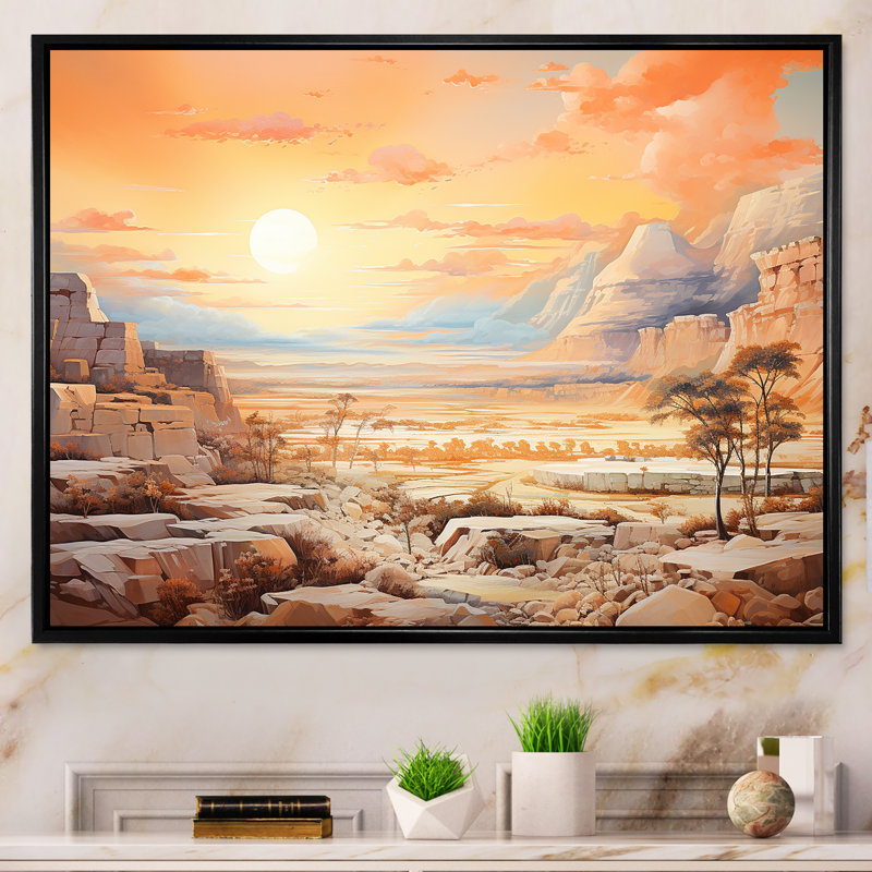 «Zenith Desert Sunset», reproduction sur toile, Cadre flottant noir, H 12 po x l 20 po