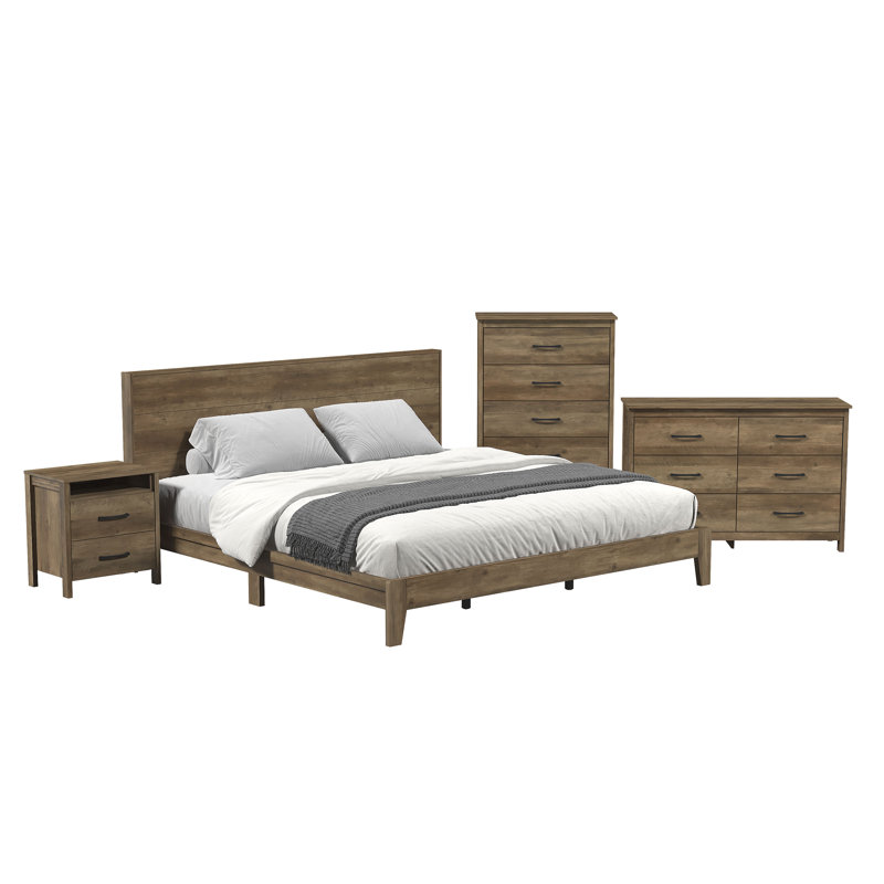 Marlieke 5 Piece Bedroom Set, Knotty Oak, King