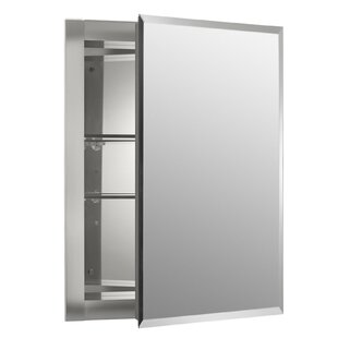 Derring Recessed Frameless Medicine Cabinet with 2 Adjustable Shelves and Interior Mirror