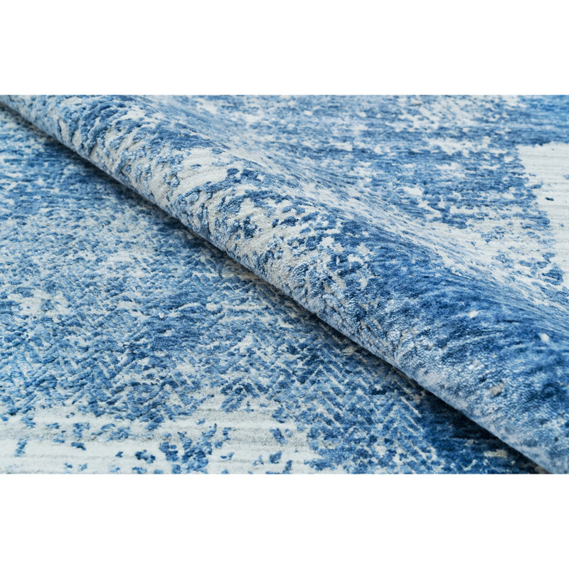 Handmade Wool Abstract Area Rug, Rectangle 6' x 9'