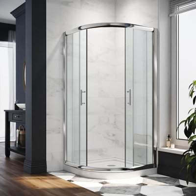38" W X 38" D X 72" H Framed Round Shower Enclosure With Base