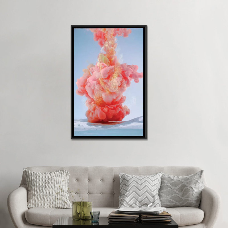 «Corallo Brillante», reproduction sur toile, H 26 po x l 18 po x P 1,5 po, Toile encadrée noire, Pas de tapis
